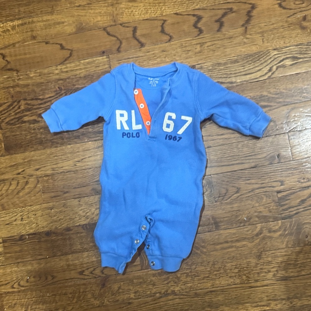 Polo by Ralph Lauren Blue and Orange Kids Footie